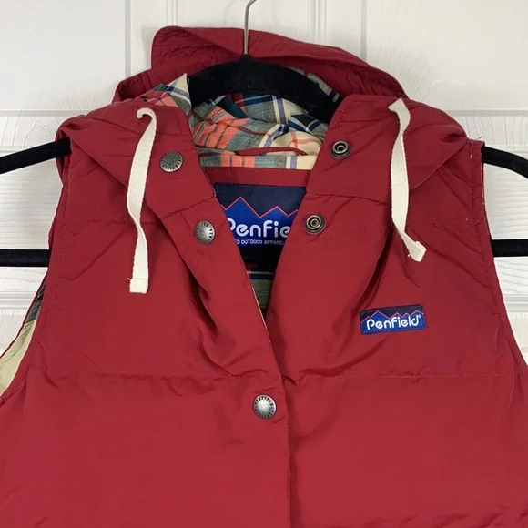 Penfield for madewell red hooded puffer vest sz xs - Picture 3 of 9